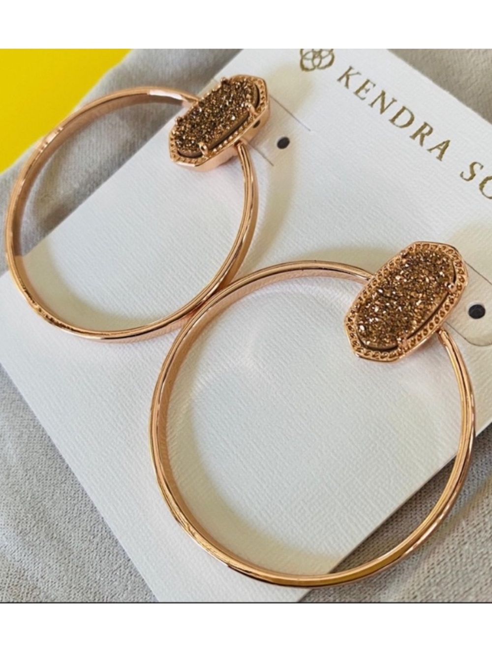 Kendra Scott ✨🆕✨ 14K✨ Rose Gold ✨Druzy Hoop✨ Earrings✨